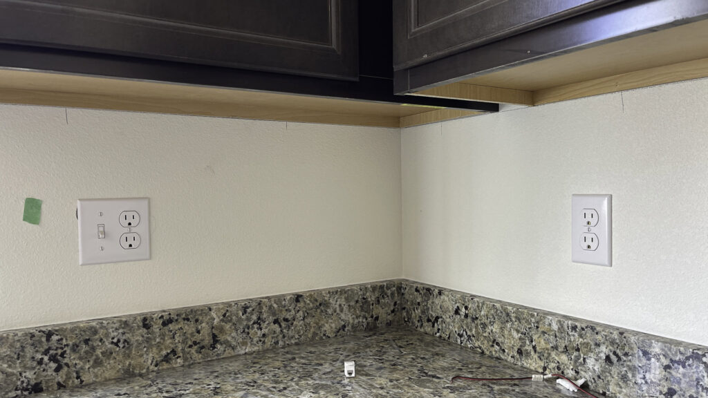 Kitchen electrical outlets and light switches installed by Elving Electric in Marysville, WA