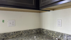 Kitchen electrical outlets and light switches installed by Elving Electric in Marysville, WA
