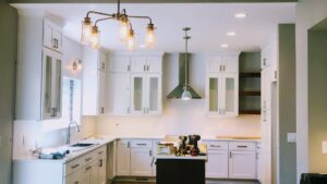 Kitchen electrical remodel in progress with new lighting and appliance wiring by All Electric llc in Denver, CO