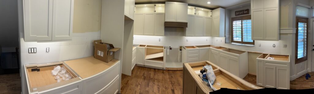 Kitchen electrical rough-in and under-cabinet lighting installation during construction by Regal Electrical Services in West Jordan, UT.