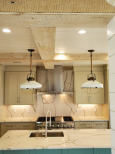 A beautifully installed kitchen lighting system by Albritton Electrical Service, Inc. in Tallahassee, FL.