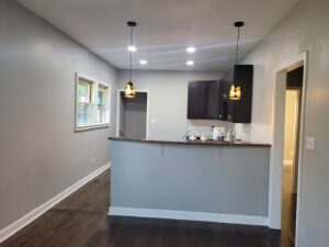 New kitchen lighting installation, including pendant and recessed lights, by JAL Electrical Construction in Hammond, IN.