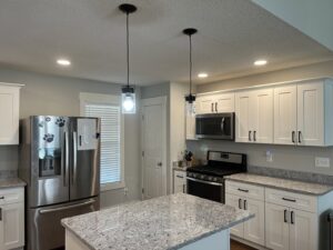 New kitchen pendant and recessed lighting installed by Oak Electric LLC in Waterford, MI.