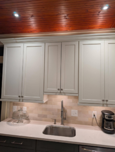 Kitchen counter with new under-cabinet and recessed lighting installed by J Turner Electric LLC in Indianapolis, IN.