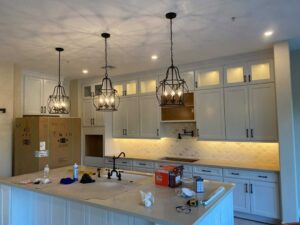 New kitchen pendant lights and under-cabinet lighting installed by Pro Solutions Electric in Glendale, AZ.