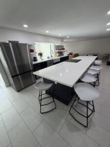 Modern kitchen with new recessed lighting installed by Silo Electric in Gilbert, AZ