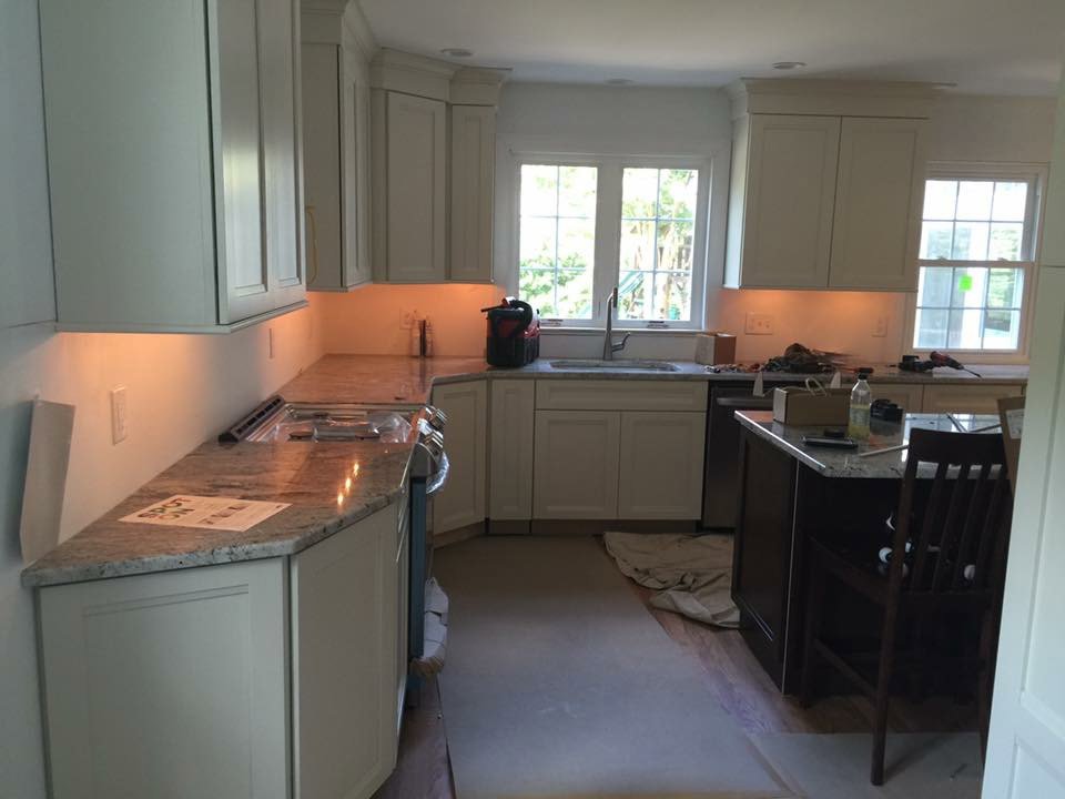 Under-cabinet lighting installed during a kitchen remodel by Abe Electric LLC in Wallingford, CT.