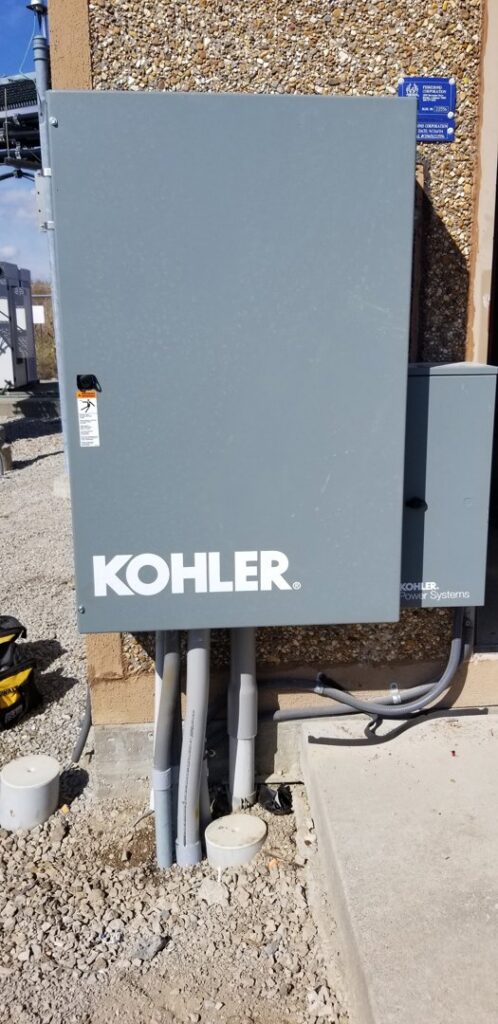 A Kohler electrical panel and transfer switch installation by Fiedler Electric in Higginsville, MO.