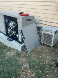 A Kohler whole-home generator installation by Coffin Electric in Grimes, IA.