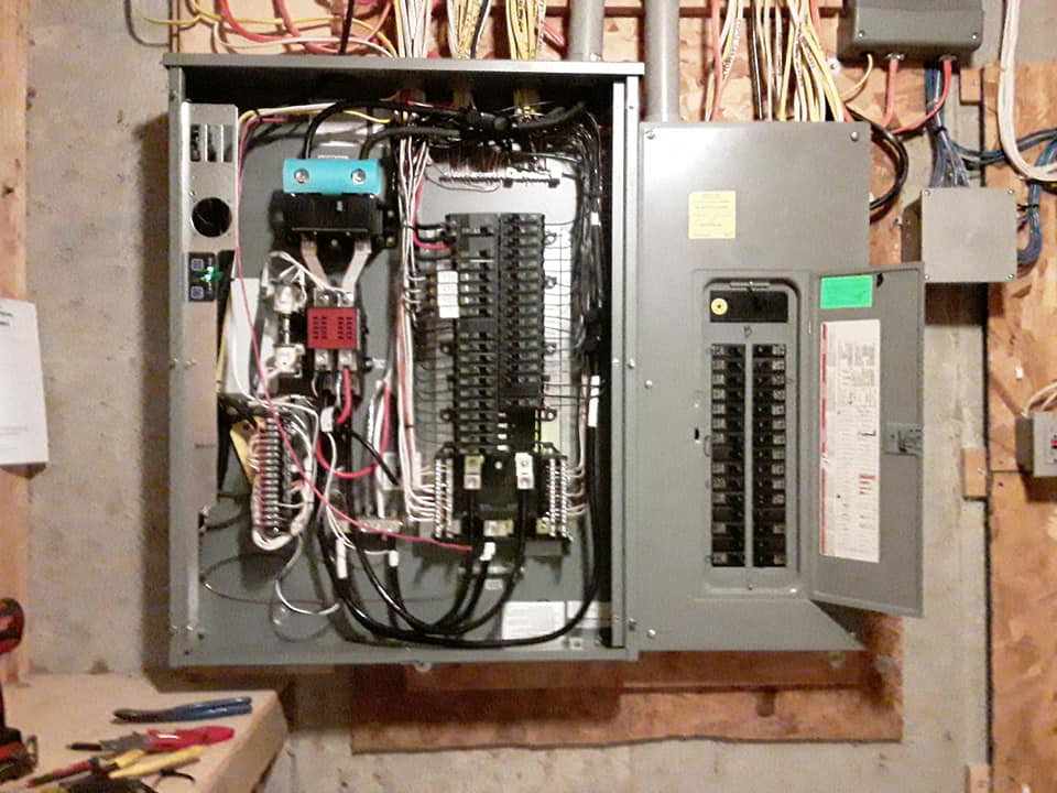 A closed Kohler generator transfer switch installed by Bluegrass Power & Electric in Lexington, KY.
