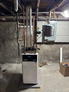 A LAARS FT Series boiler installation with copper piping by C&A HVAC LLC in Springfield, PA.