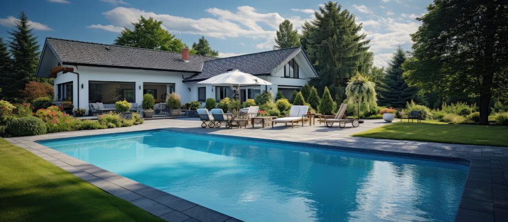 A spacious backyard featuring a beautifully completed swimming pool, a project by Polar Pool and Spa in Vancouver, WA.