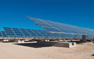 Large-scale ground-mounted solar array installation by EDI-Electrical Designs Inc. in Phoenix, AZ.