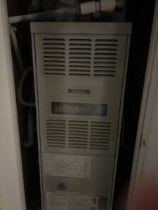 A Lennox Elite Series furnace and air handler unit installed by Air Fix in Fayetteville, AR.
