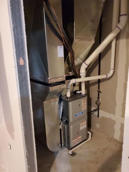 A Lennox HVAC furnace unit and ductwork installed by Perfect Comfort Systems in San Bernardino, CA