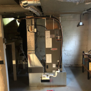 A newly installed Lennox HVAC furnace and air handler unit by SFC Heating and A/C, LLC in Alexandria, VA.