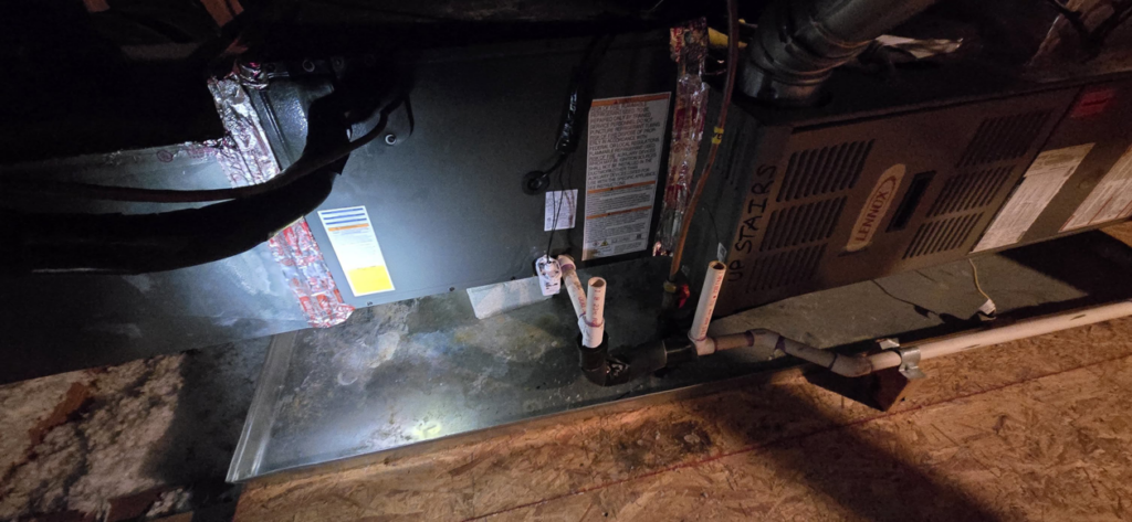 A Lennox indoor HVAC furnace and air handler unit serviced by Seven 2 Seven Mechanical LLC in Concord, NC.