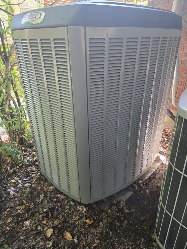 A Lennox outdoor AC unit installed by B&B Hvac Llc in Memphis, TN, ready for operation.