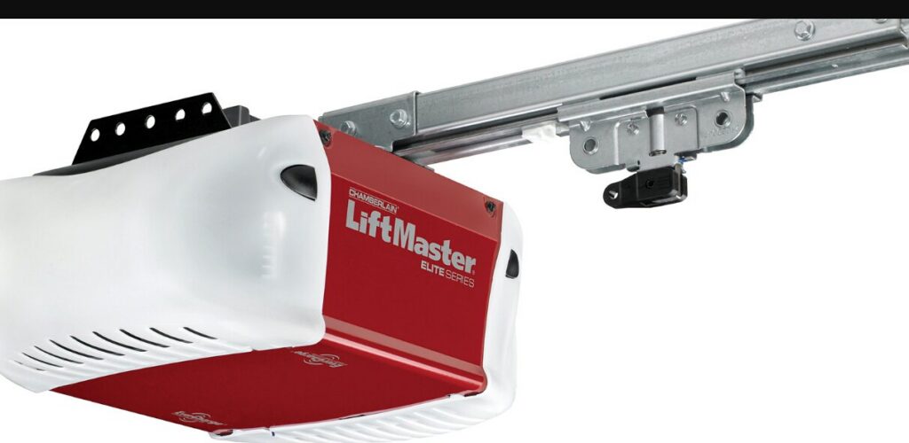 A close-up of a LiftMaster Elite Series garage door opener, representing products installed by PRO-Line Garage Doors LLC in Richmond, KY.