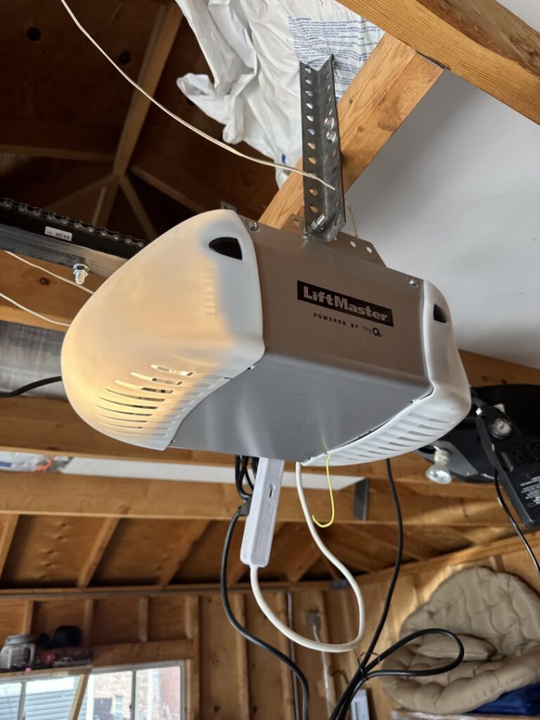 A LiftMaster garage door opener motor unit installed by BSD Garage Door in Naperville, IL