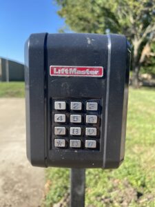 A LiftMaster gate keypad installed by Brothers Gate Operators and Services LLC in Olathe, KS.