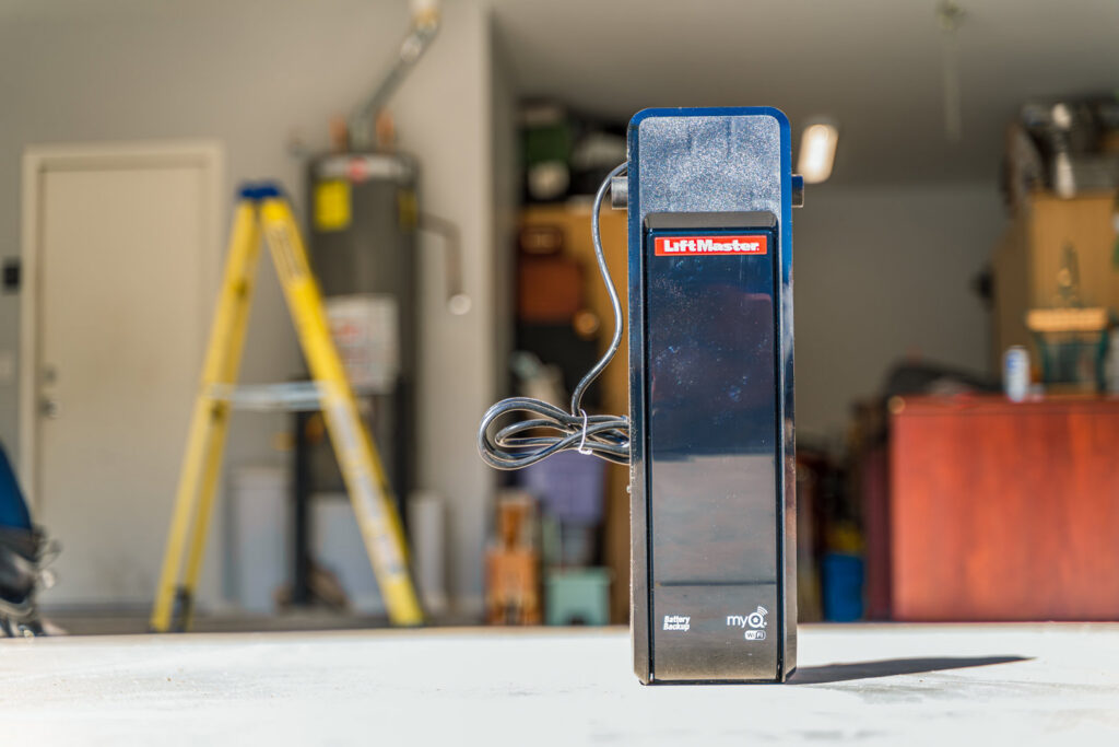 A LiftMaster wall-mounted garage door opener, a product installed by Gryffin Garage Door in Chandler, AZ