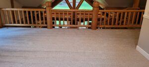 Light beige carpet installed in a residential loft area by George Babb Floor Covering in Enumclaw, WA.