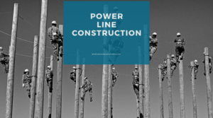 Linemen working on power line construction, a service provided by Curtis Electrical Construction, Inc. in Bakersfield, CA.