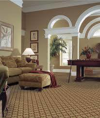 A beautifully installed patterned carpet in a living room by My Affordable Floors Inc. in Kenosha, WI.