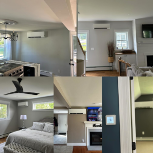 Interior view of multiple wall-mounted mini-split HVAC units installed by Infinity Heating and Cooling in Las Vegas, NV.