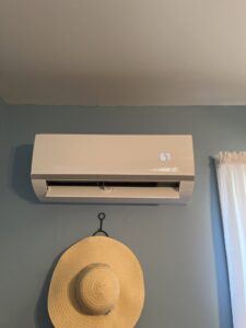 A wall-mounted mini-split indoor unit installed by BC Express Inc Heating & Air Conditioning in Toms River, NJ.