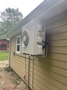 A mini-split outdoor unit installation by Caballero's A/C & Heating in Marrero, LA.
