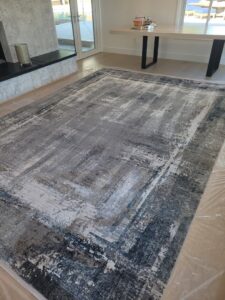 A modern, abstract design area rug by JP Carpet Cleaning Expert Floor Care in Granada Hills, CA