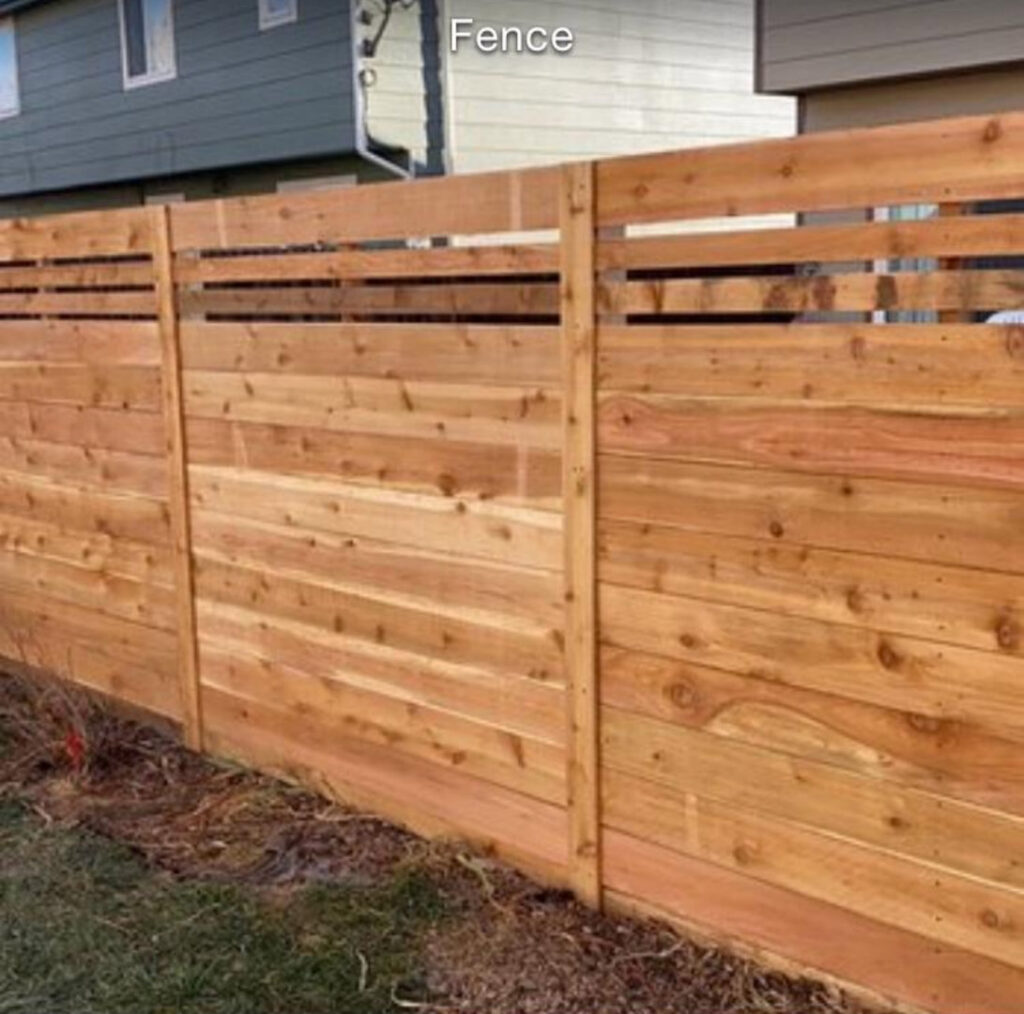A modern horizontal wood fence installation completed by R&S Fencing & Design LLC in Denver, CO.