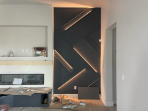 Modern integrated wall lighting installed by Outlaw Electric in a home in Tulsa, OK, showcasing custom electrical work.