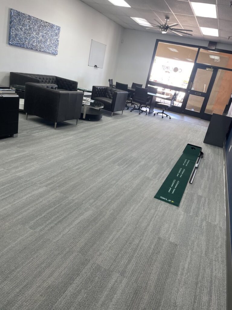 Modern office carpet flooring installed by Bentley Carpet Installation & Sales in Phoenix, AZ.