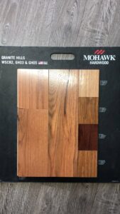 Mohawk Hardwood flooring samples displayed by Carpets Texas in El Paso, TX.