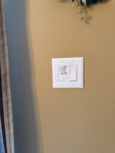 A motion sensor and light switch plate installed by Valence Solutions LLC in Stevens, PA