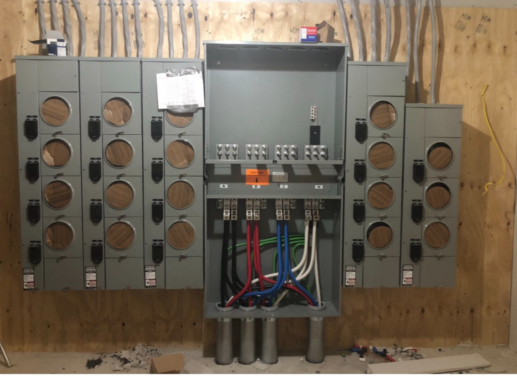 Multi-meter electrical service and panel installation by Spark Electric LLC in Kenai, AK.