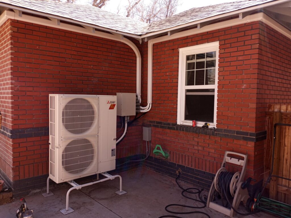 A Mitsubishi Electric multi-zone heat pump installed by Advanced Comfort Solutions, Inc. in Cheyenne, WY.