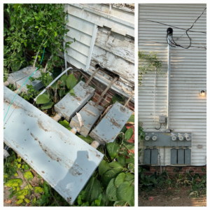 Installation of multiple electrical meters and service entrances on a building exterior by Boyd Electric, LLC in Evansville, IN