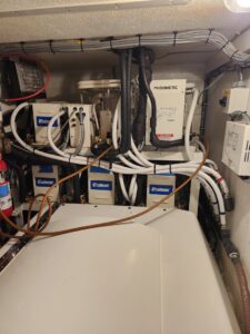 Multiple Cruisair Dometic marine HVAC systems with complex piping installed by Borte Mechanical Services LLC in Chesapeake, VA