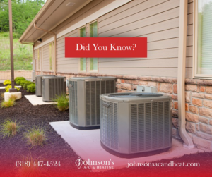 Multiple outdoor air conditioning units installed outside a building by Johnson's A/C & Heating in Alexandria, LA.
