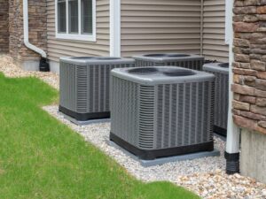 Several outdoor air conditioning units installed by Modern Air Conditioning & Heating in Boulder City, NV.