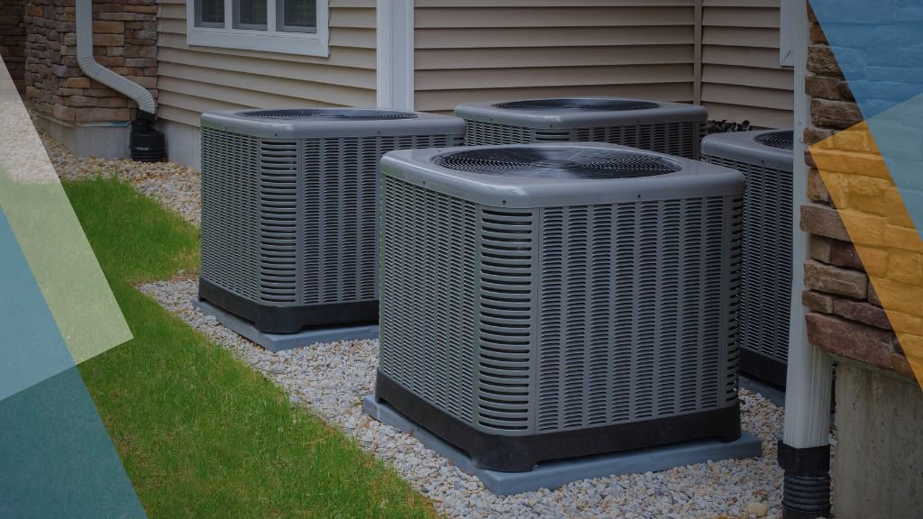 Multiple outdoor HVAC condenser units installed next to a residential building by Ault's Cooling HVAC Services LLC in Chandler, AZ.