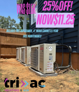 Multiple outdoor HVAC condenser units professionally installed next to a residential property by TRI AC in Canton, GA.