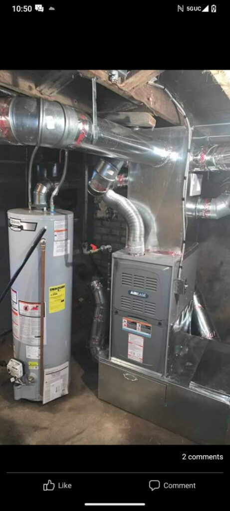 A new Airease furnace and water heater installed by Good Helpers Heating, Cooling & Labor Services LLC in Detroit, MI.