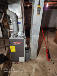 A new Airtemp furnace and air handler unit installed by RP Services llc, heating & air conditioning in Louisville, KY.