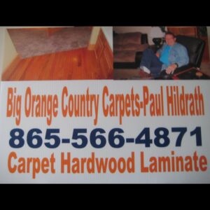 A residential room featuring new blue carpet installation by Big Orange Country Carpets & Concepts in Knoxville, TN.