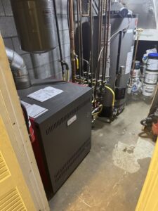 A new boiler and water heater system installed by Russell Climate Solutions in Schenectady, NY.